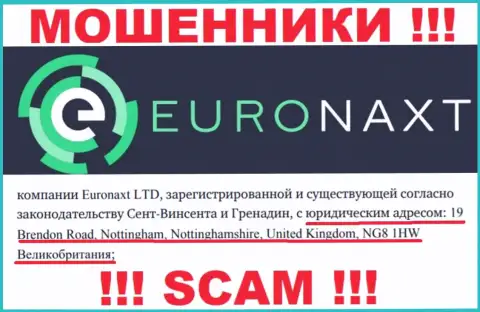 Адрес регистрации конторы EuroNax у нее на ресурсе липовый - это СТОПУДОВО МОШЕННИКИ !!!