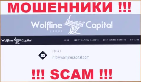 ВОРЮГИ Wolfline Capital опубликовали на своем сайте почту компании - писать сообщение очень опасно