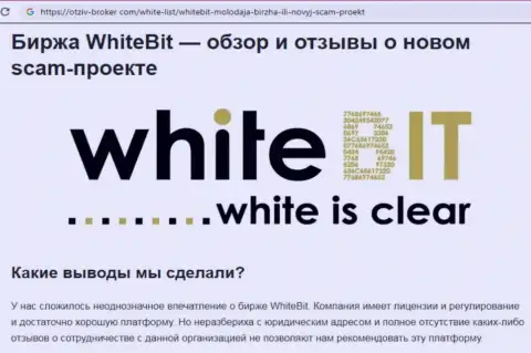 Иметь дело с White Bit Com опасно - обманная дилинговая контора рынка цифровой валюты (отзыв)