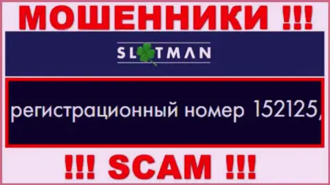 Регистрационный номер SlotMan Com - информация с официального ресурса: 152125