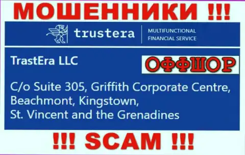 Suite 305, Griffith Corporate Centre, Beachmont, Kingstown, St. Vincent and the Grenadines - оффшорный адрес мошенников Trustera Global, указанный на их интернет-сервисе, БУДЬТЕ ОЧЕНЬ ВНИМАТЕЛЬНЫ !!!