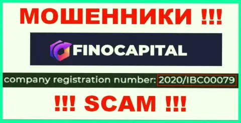 Контора Фино Капитал показала свой регистрационный номер у себя на официальном интернет-портале - 2020IBC0007