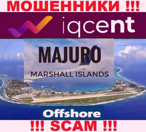 Оффшорная регистрация I Q Cent на территории Маджуро, Маршалловы Острова, способствует сливать людей
