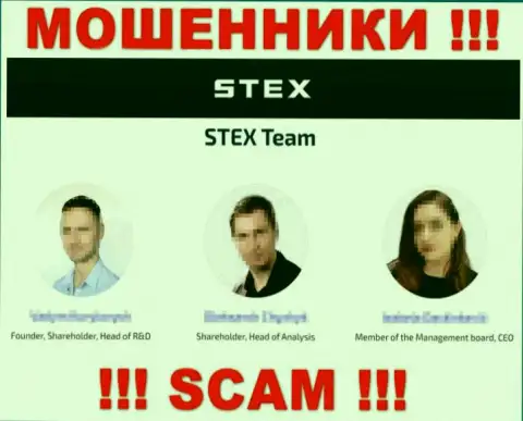 Кто конкретно управляет Stex неизвестно, на сайте мошенников приведены лживые сведения