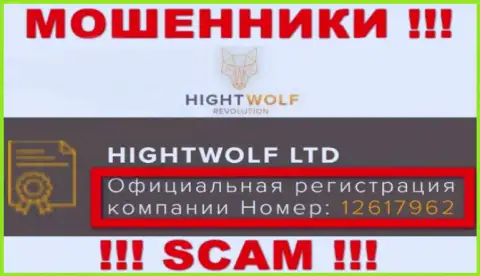Наличие номера регистрации у HightWolf LTD (12617962) не говорит о том что контора честная
