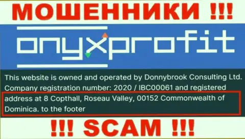 8 Copthall, Roseau Valley, 00152 Commonwealth of Dominica - это оффшорный официальный адрес Оникс Профит, оттуда РАЗВОДИЛЫ грабят людей