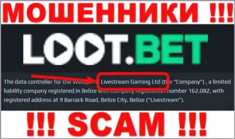 Вы не сумеете сберечь свои денежные активы имея дело с организацией Loot Bet, даже если у них имеется юридическое лицо Livestream Gaming Ltd