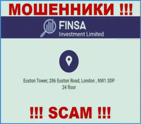 Избегайте совместного сотрудничества с конторой Финса - указанные internet обманщики засветили фейковый юридический адрес