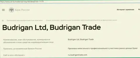 Мошенники BudriganTrade загремели в черный список Центрального Банка РФ