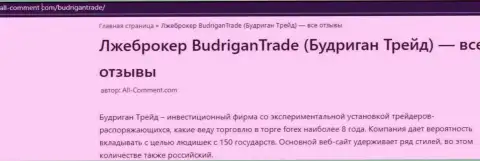 Автор обзора говорит, что сотрудничая с Budrigan Ltd, Вы можете утратить деньги