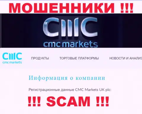Свое юр. лицо контора CMC Markets не скрывает это CMC Markets UK plc