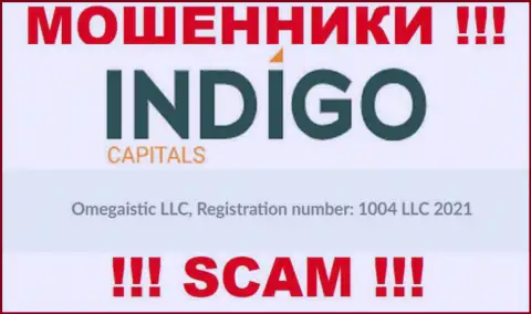 Регистрационный номер еще одной преступно действующей конторы Indigo Capitals - 1004 LLC 2021