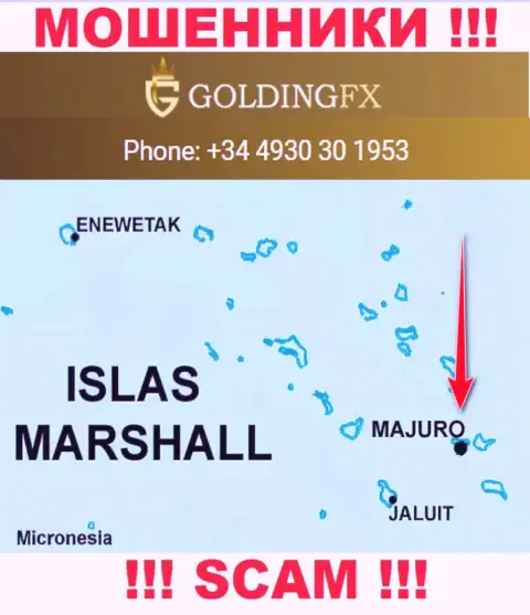 С интернет жульем Golding FX не советуем иметь дела, они расположены в оффшоре: Маджуро, Маршалловы острова