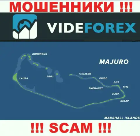 Компания VideForex зарегистрирована довольно далеко от своих клиентов на территории Majuro, Marshall Islands