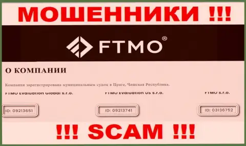 Организация ФТМО Ком указала свой регистрационный номер у себя на официальном сервисе - 09213741