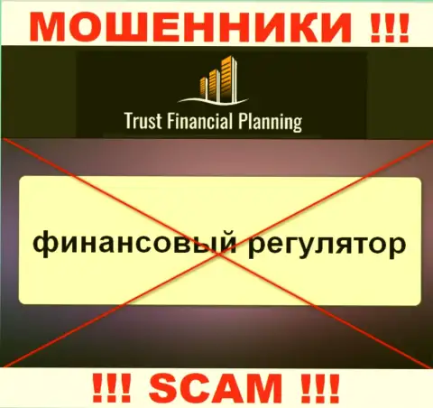 Сведения о регуляторе компании Trust-Financial-Planning Com не разыскать ни на их сайте, ни в сети Интернет