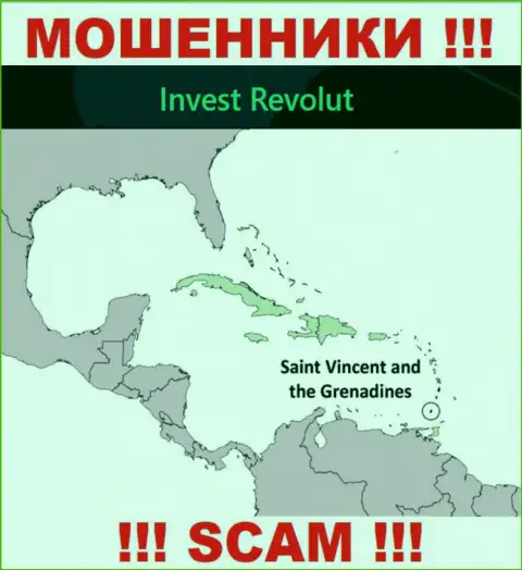 Invest Revolut зарегистрированы на территории - Кингстаун, Сент-Винсент и Гренадины, остерегайтесь совместной работы с ними