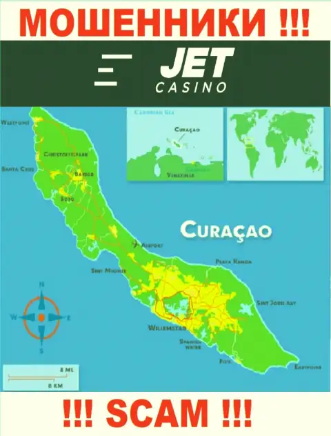 Curaçao - это официальное место регистрации организации Jet Casino
