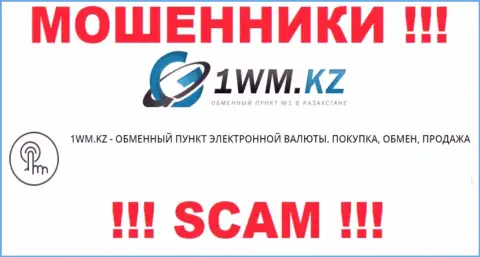 Деятельность интернет-мошенников 1WM Kz: Онлайн обменник - это замануха для доверчивых клиентов