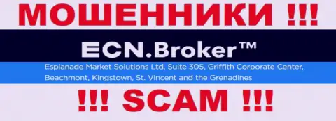 Противоправно действующая компания ECNBroker находится в офшоре по адресу - Suite 305, Griffith Corporate Center, Beachmont, Kingstown, St. Vincent and the Grenadine, будьте очень осторожны
