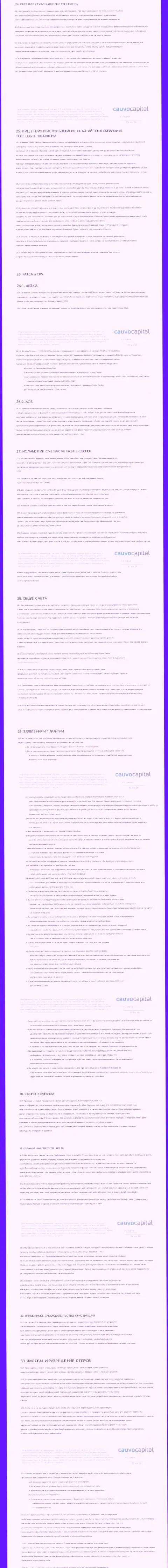 4 часть пользовательского соглашения брокерской компании Cauvo Capital