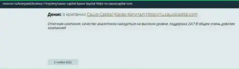 Дилинговая организация Cauvo Capital представлена в честном отзыве на web-сервисе revocon ru