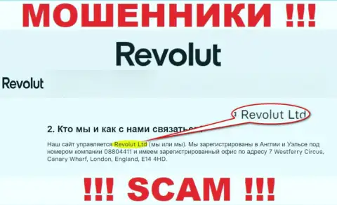 Revolut Ltd - это компания, которая управляет ворюгами Револют Лтд