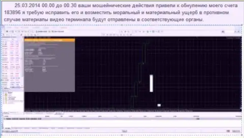 Скрин с экрана со свидетельством обнуления счета в Ru GrandCapital Net