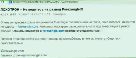 Forex Angle - жульнический Форекс брокер, перечислять денежные активы которому не советуем (негативный отзыв)